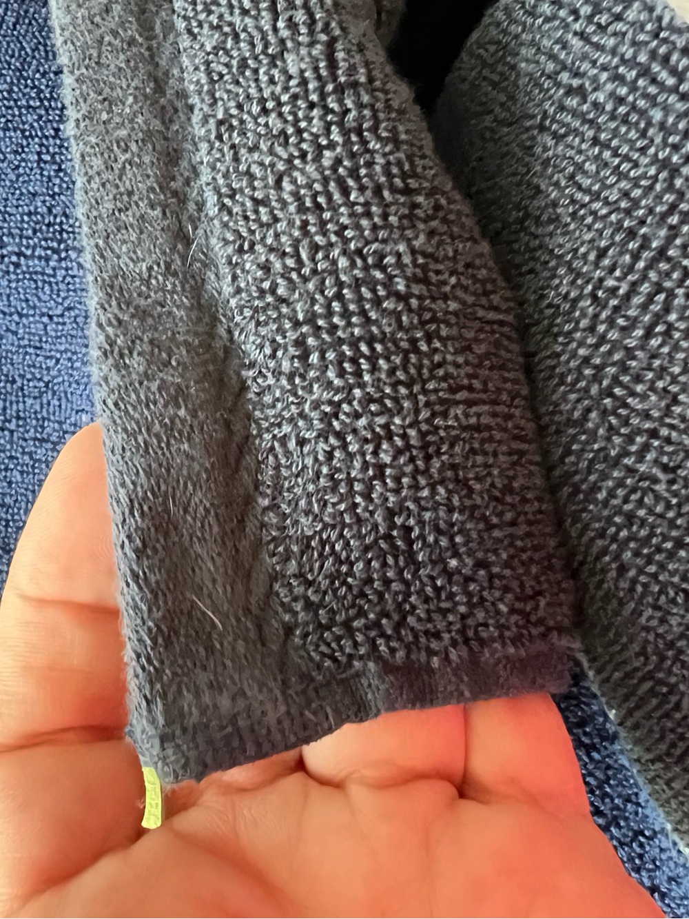 Nautica Striped Blue Bath Towel Set with White Accents. Set of 2 - Picture 5 of 5
